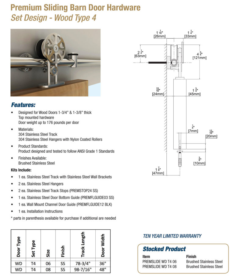 Barn Door Hardware Set Design Wood Type 4 Doormerica Hardware