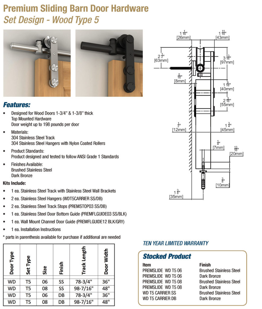 Barn Door Hardware Set Design Wood Type 5 Doormerica Hardware